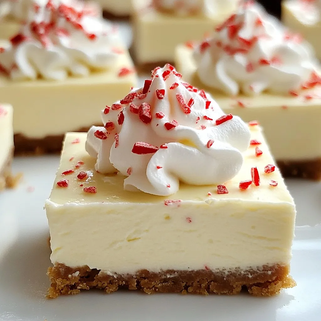 Peppermint White Chocolate Cheesecake Bars Delight