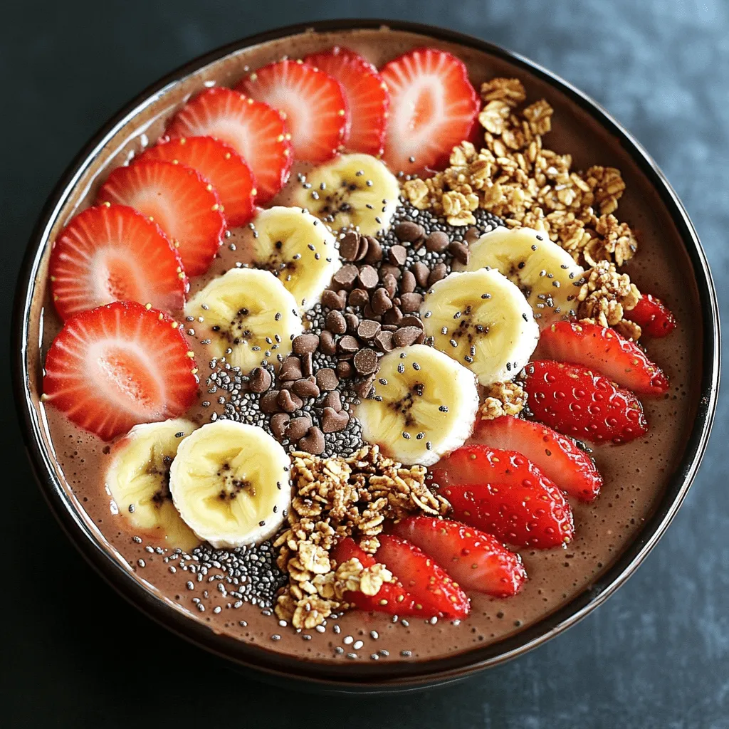 Chocolate Strawberry Protein Smoothie Bowl Delight
