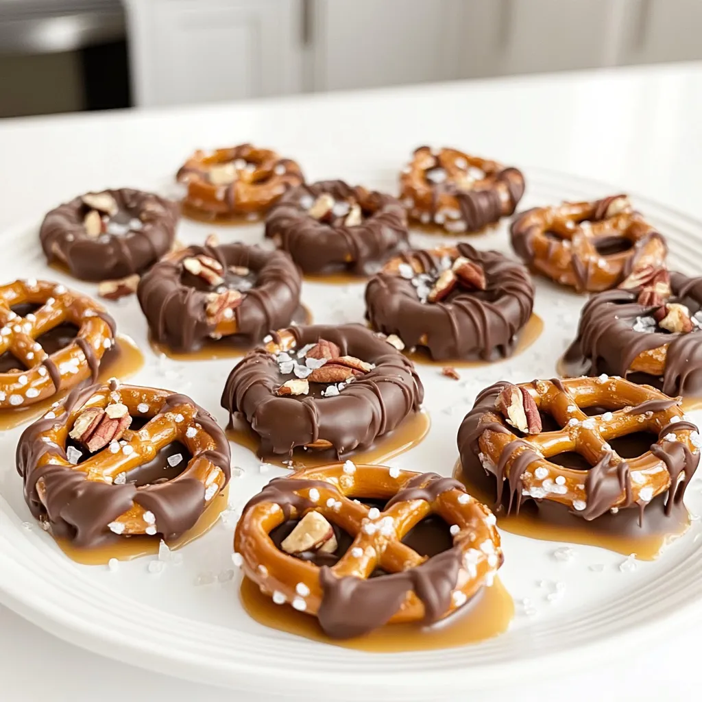 Chocolate Caramel Pretzel Clusters Easy No Bake Treat