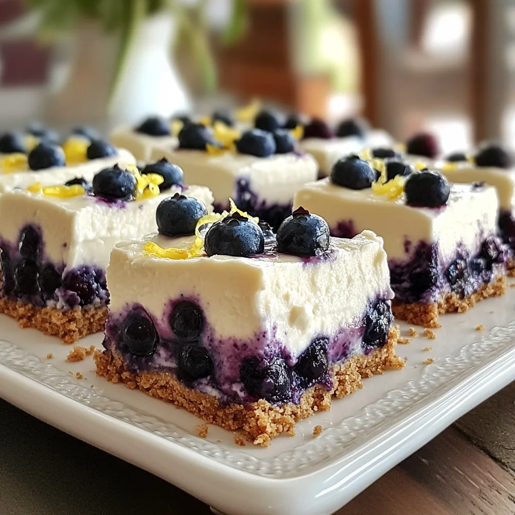No Bake Blueberry Cheesecake Bars Easy Dessert Recipe