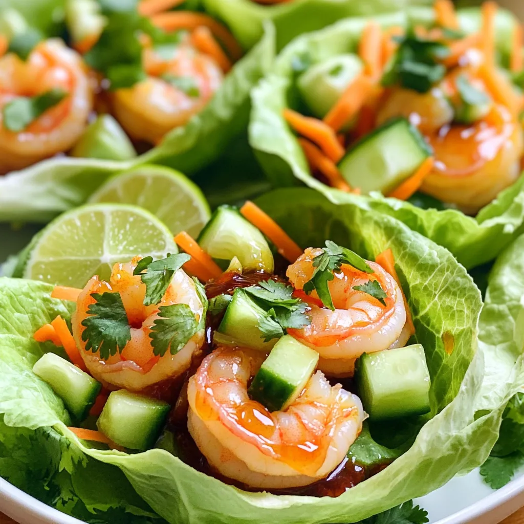 Spicy Honey Sriracha Shrimp Lettuce Wraps Delight