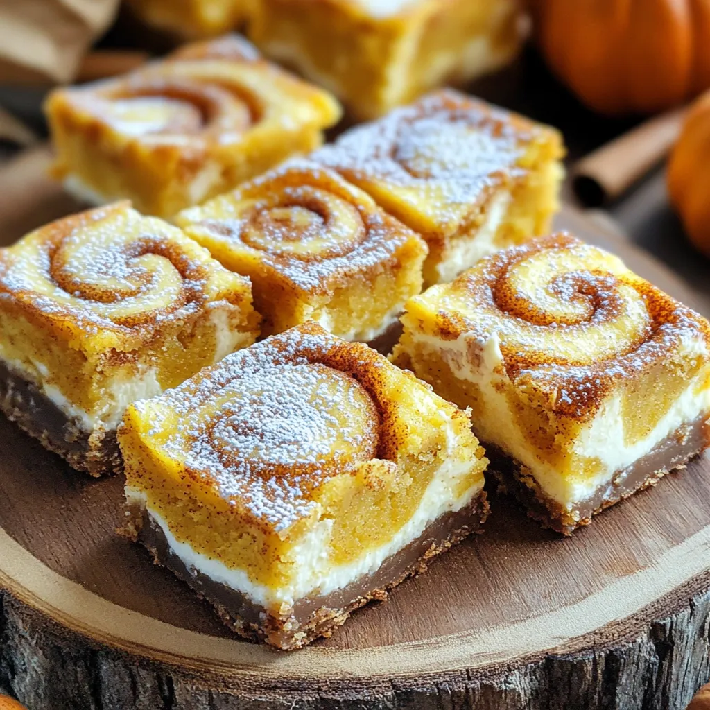 Pumpkin Cinnamon Roll Blondies Sweet and Spicy Treat
