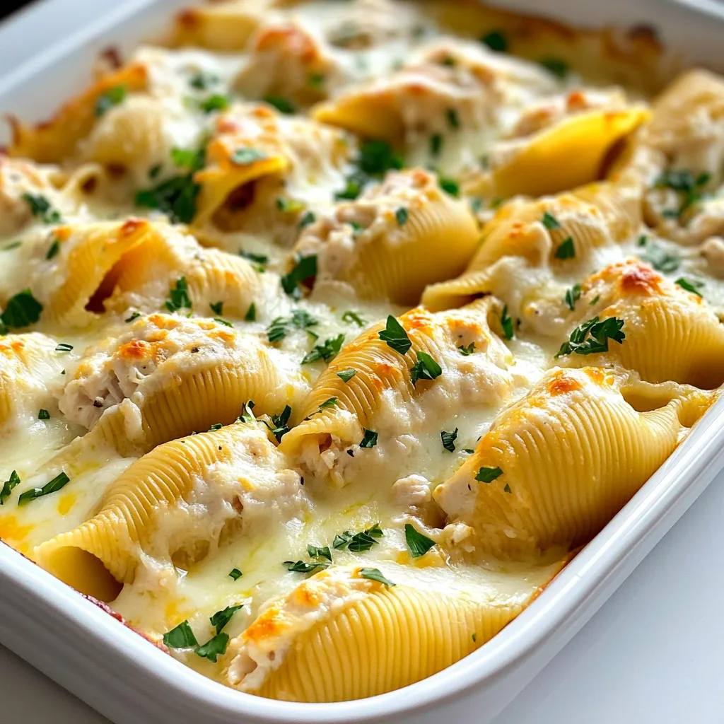 Chicken Alfredo Stuffed Shells Easy and Creamy Recipe