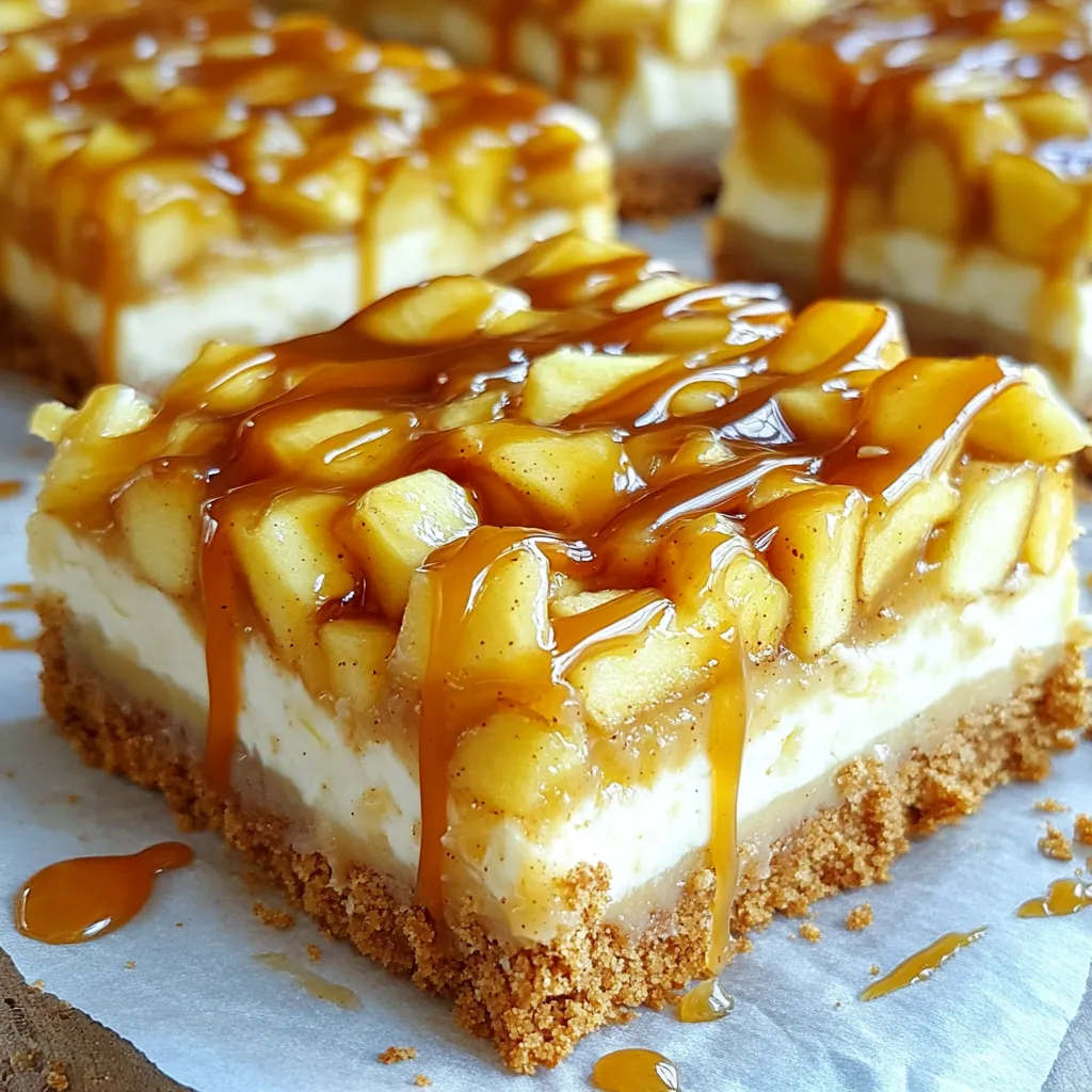 Caramel Apple Cinnamon Cheesecake Bars Delightful Treat