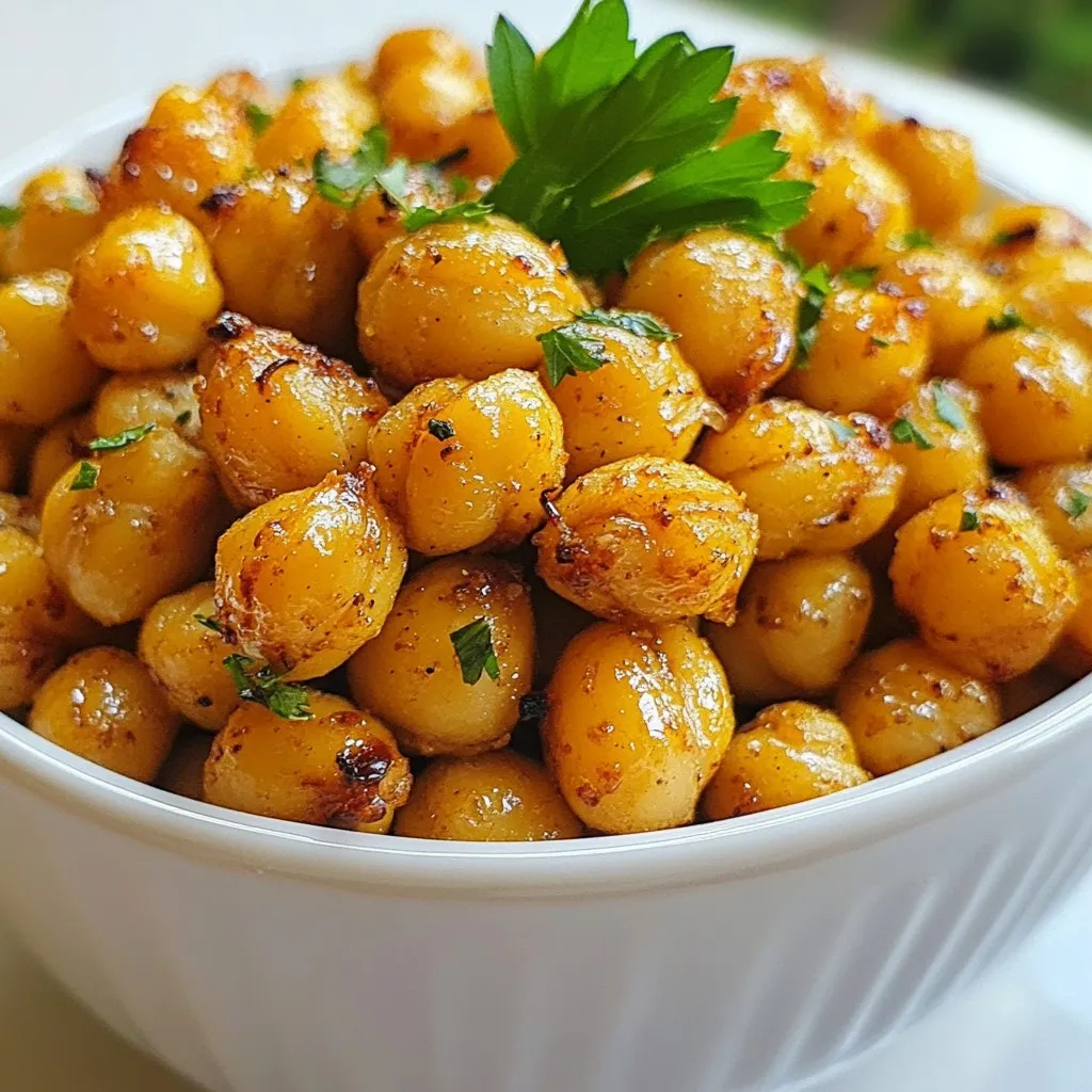 Honey Garlic Roasted Chickpeas Flavorful Crunchy Snack