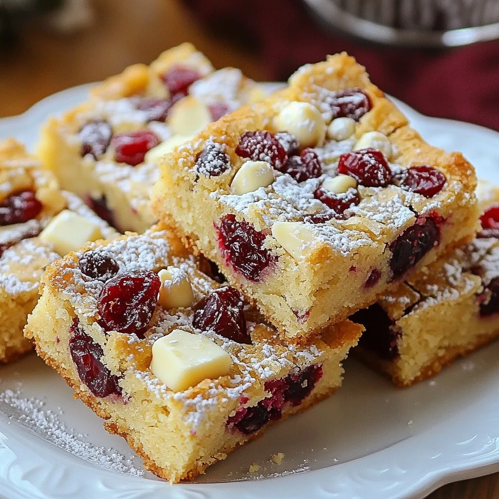 Cranberry White Chocolate Blondies Simple and Sweet Treat