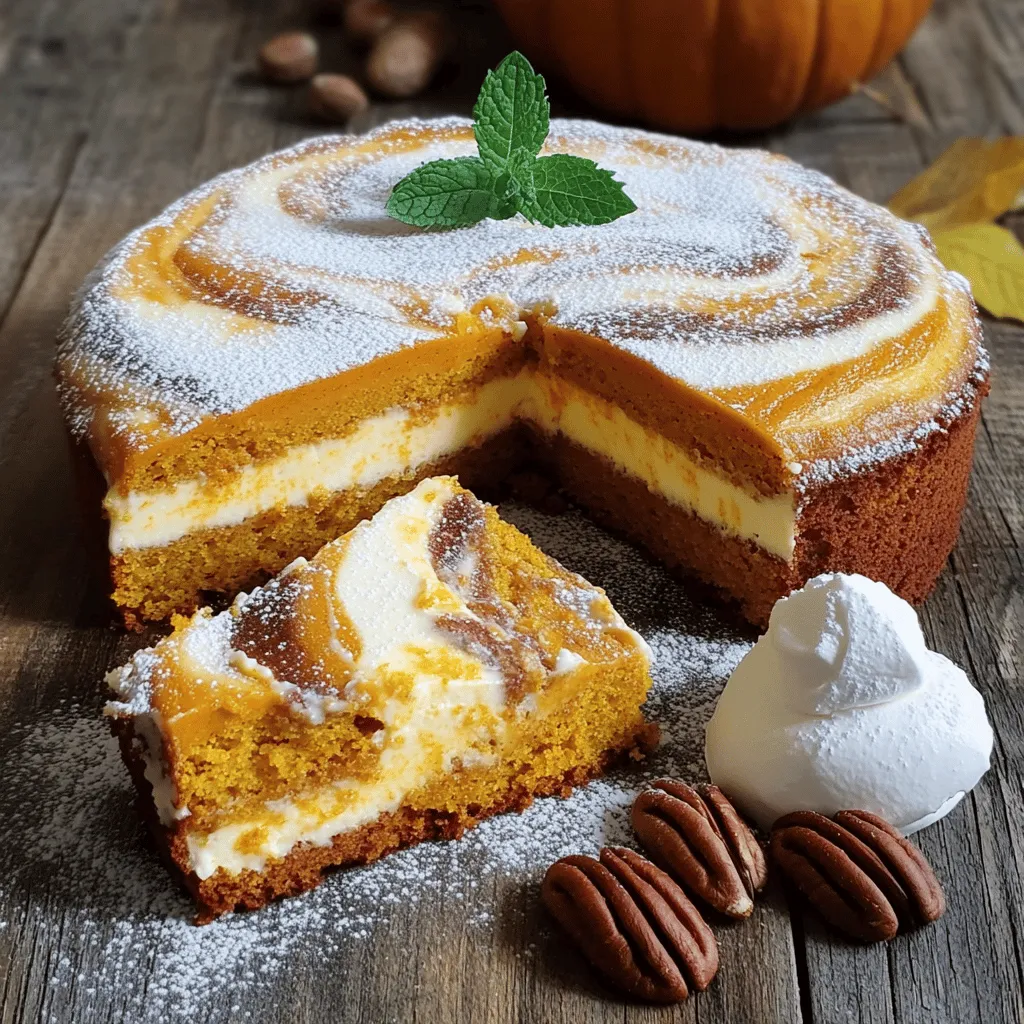 Pumpkin Cream Cheese Marble Cake Delightfully Moist