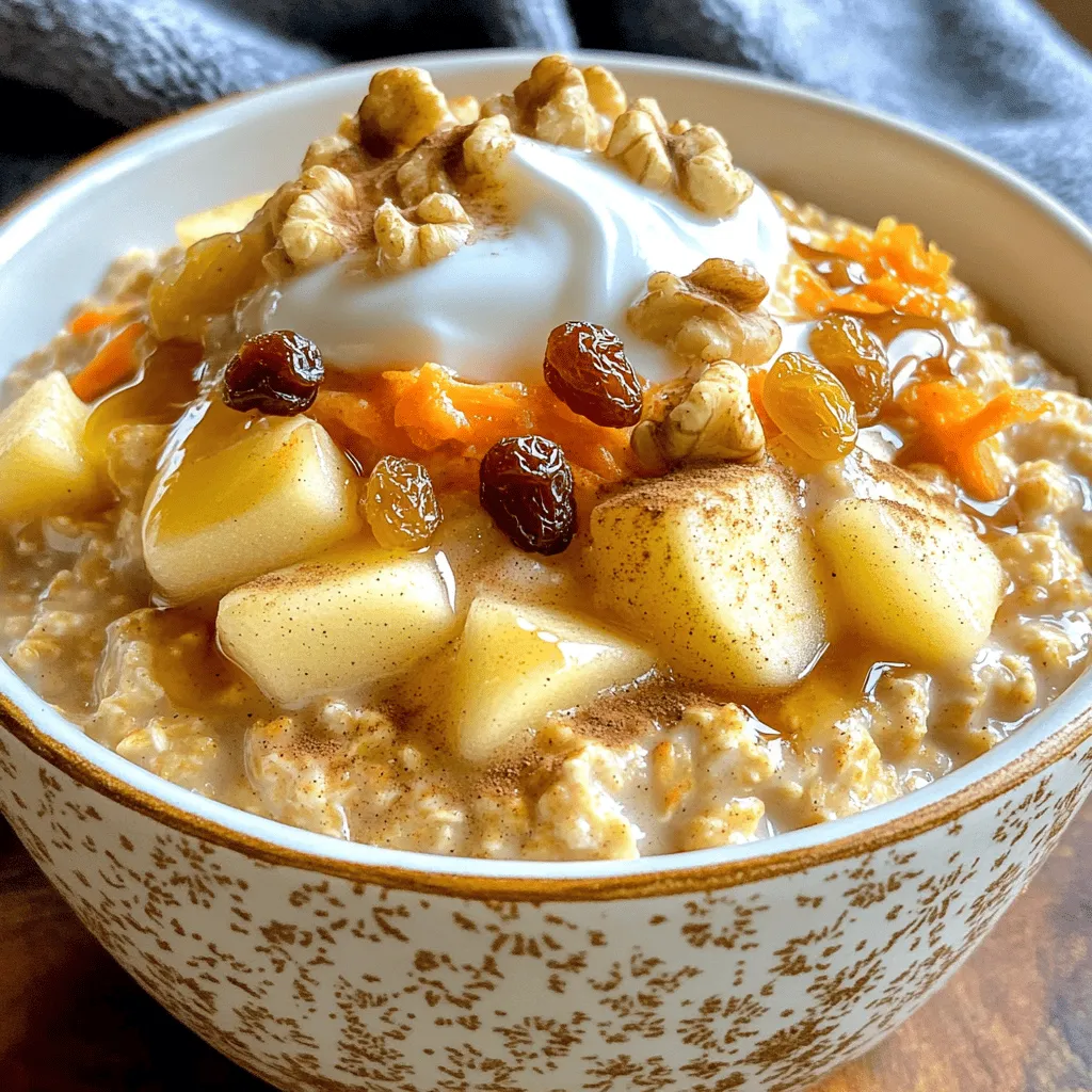 Maple Glazed Carrot Cake Oatmeal Flavorful Breakfast