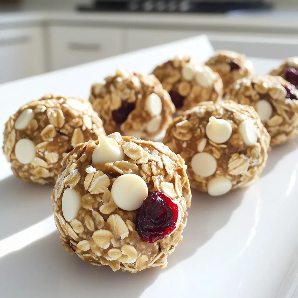 No-Bake White Chocolate Cranberry Energy Bites Recipe