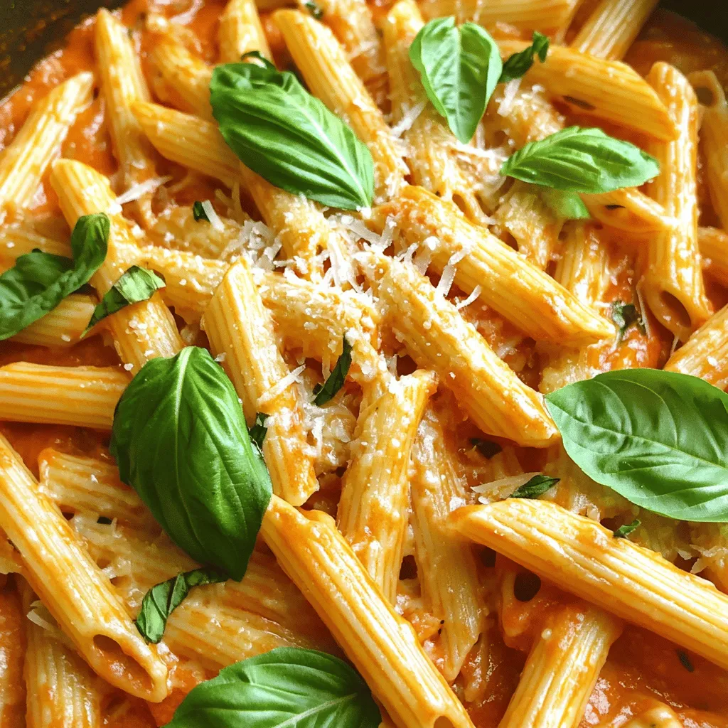 One Pot Creamy Tomato Basil Penne Simple and Tasty