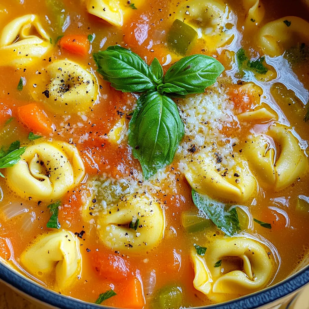 Savory Slow Cooker Tomato Basil Tortellini Soup Recipe