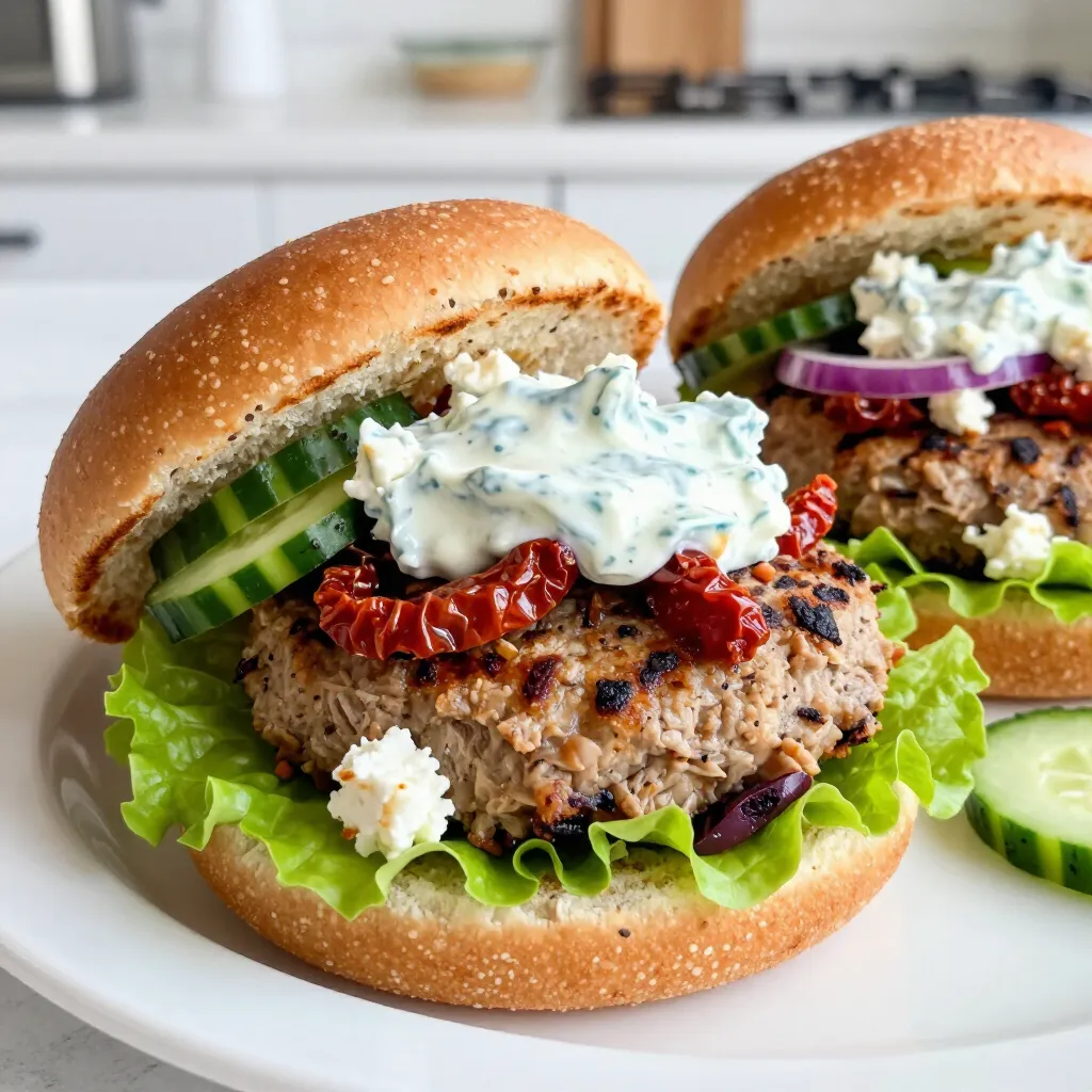 Greek Stuffed Turkey Burgers Flavorful and Hearty Meal