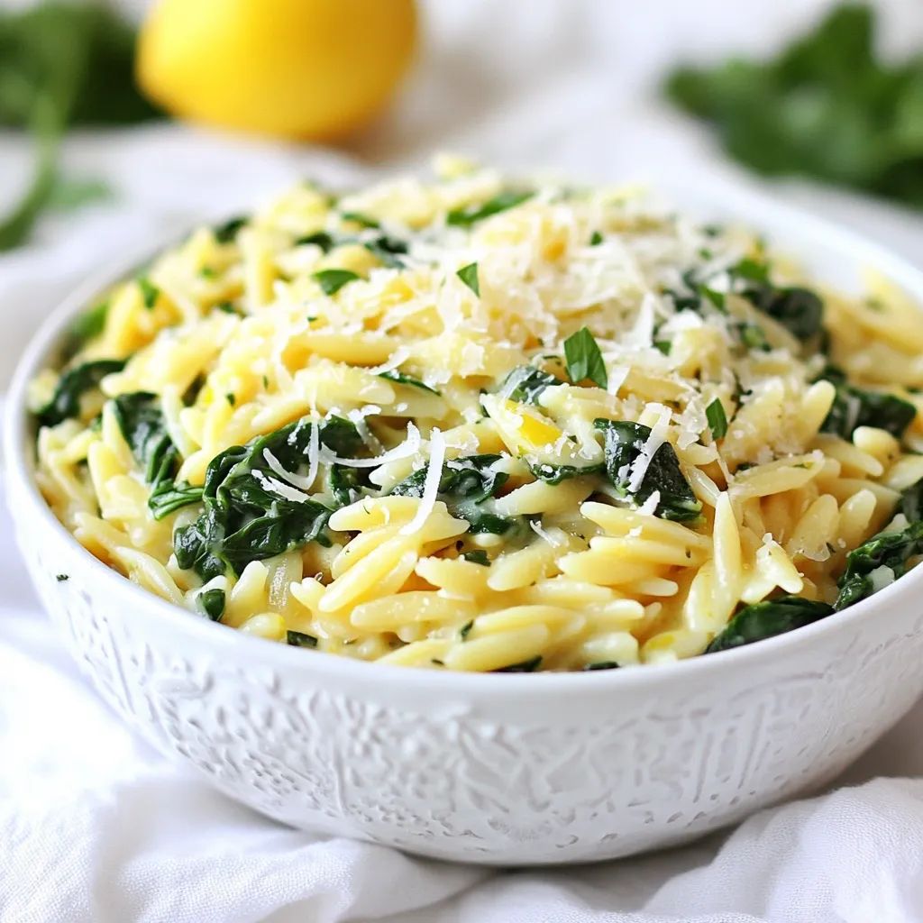 Creamy Lemon Spinach Orzo Flavorful and Simple Dish