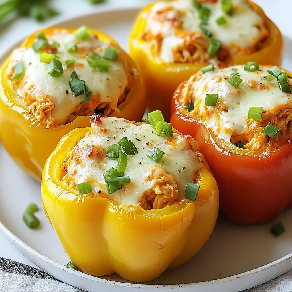 Savory Buffalo Chicken Stuffed Peppers Delight
