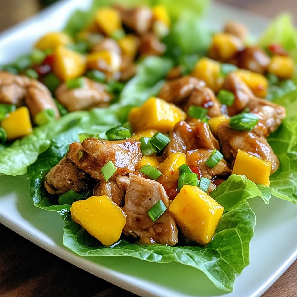 Spicy Mango Chicken Lettuce Wraps Flavorful Delight