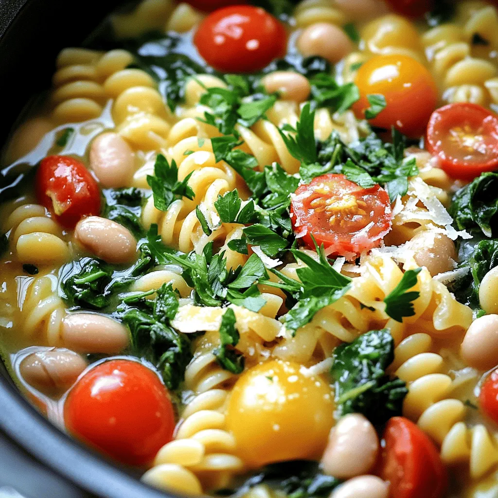 One Pot Tuscan White Bean Pasta Easy Dinner Delight