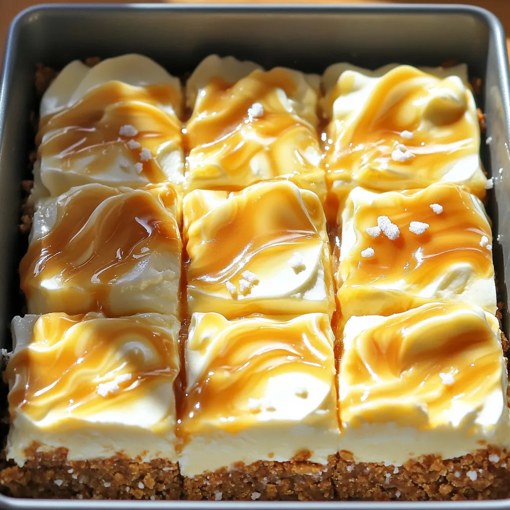 No-Bake Caramel Pretzel Cheesecake Bars Delight