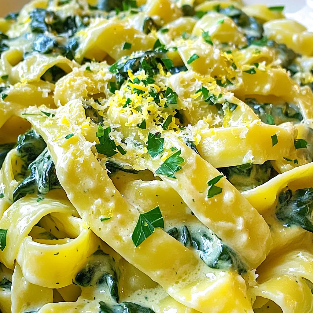 Creamy Lemon Spinach Pasta One Pot Delight