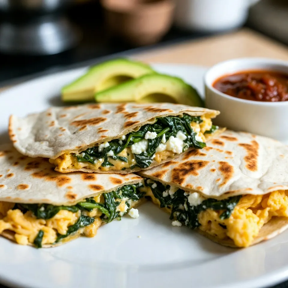 Spinach Feta Breakfast Quesadillas Quick and Tasty Meal