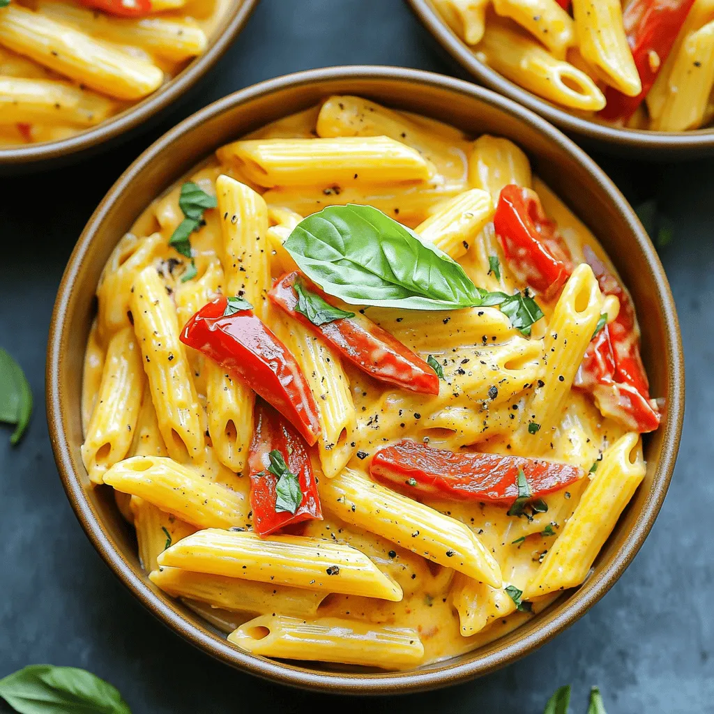 One Pot Creamy Red Pepper Pasta Comfort Meal