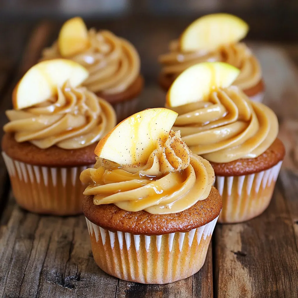 Spiced Apple Cider Cupcakes with Caramel Frosting Delight