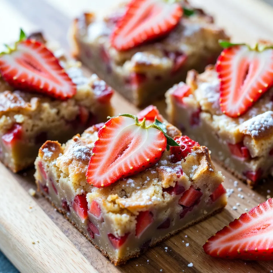 Strawberry Lemon Blondies Scrumptious Sweet Treat
