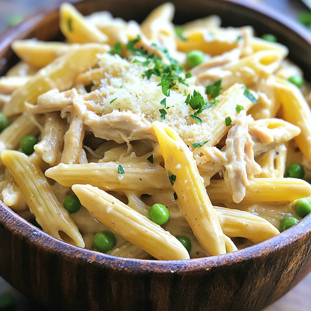 Slow Cooker Creamy Parmesan Chicken Pasta Delight