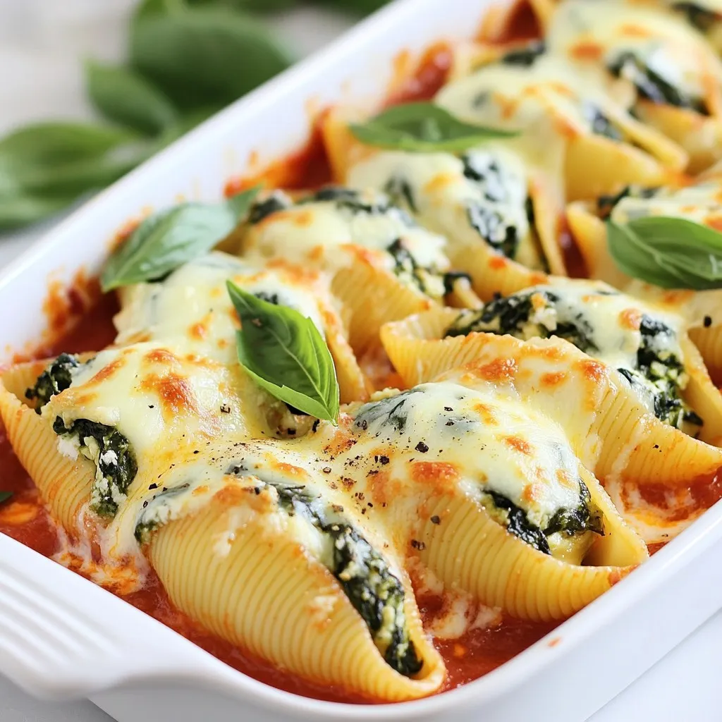 Creamy Spinach Ricotta Stuffed Shells Easy Dinner Meal