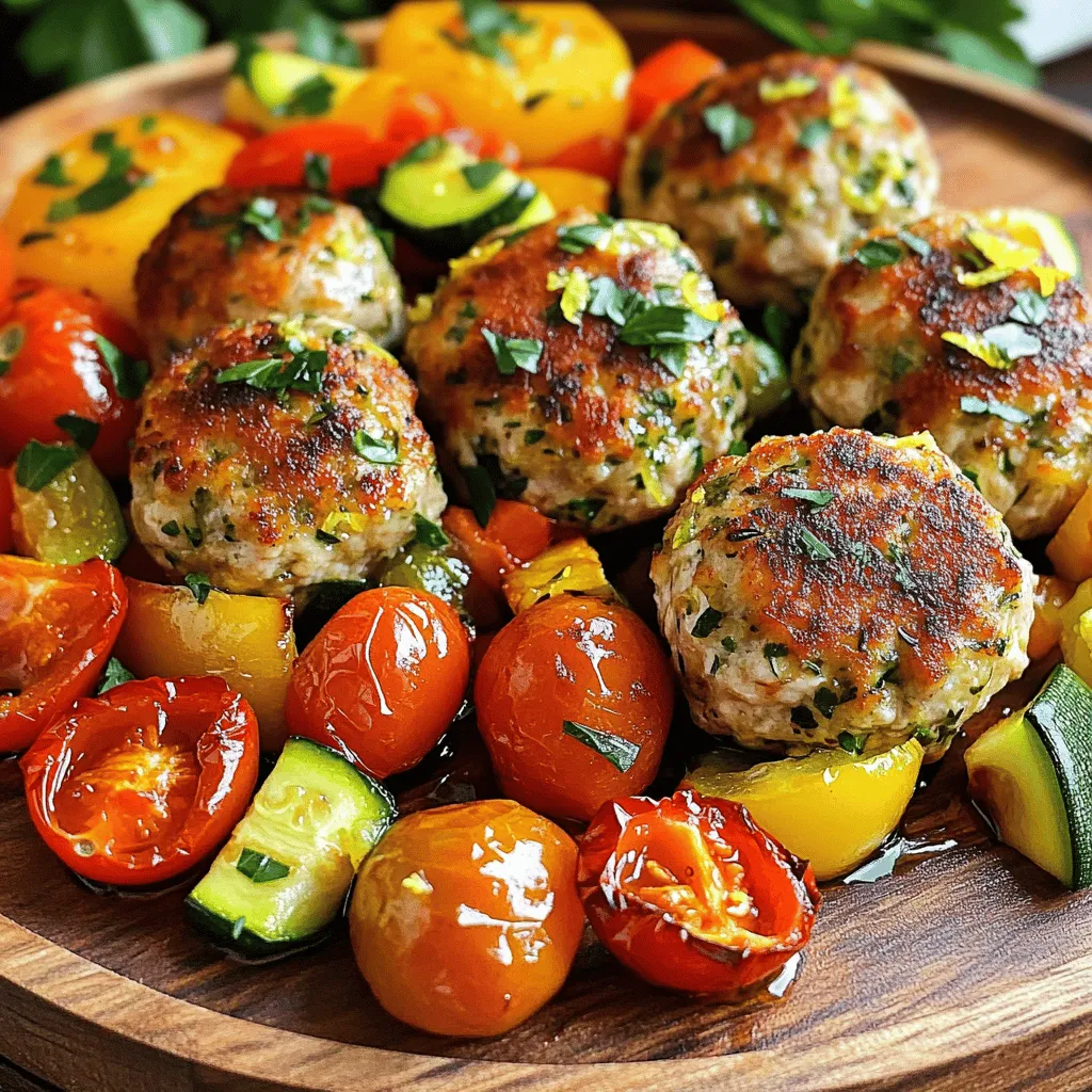 Sheet Pan Lemon Herb Chicken Meatballs for Dinner
