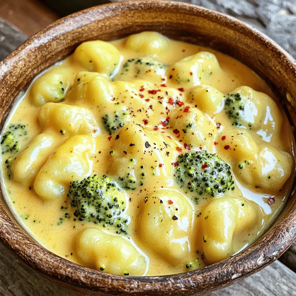 Creamy Broccoli Cheddar Gnocchi One Pot Delight