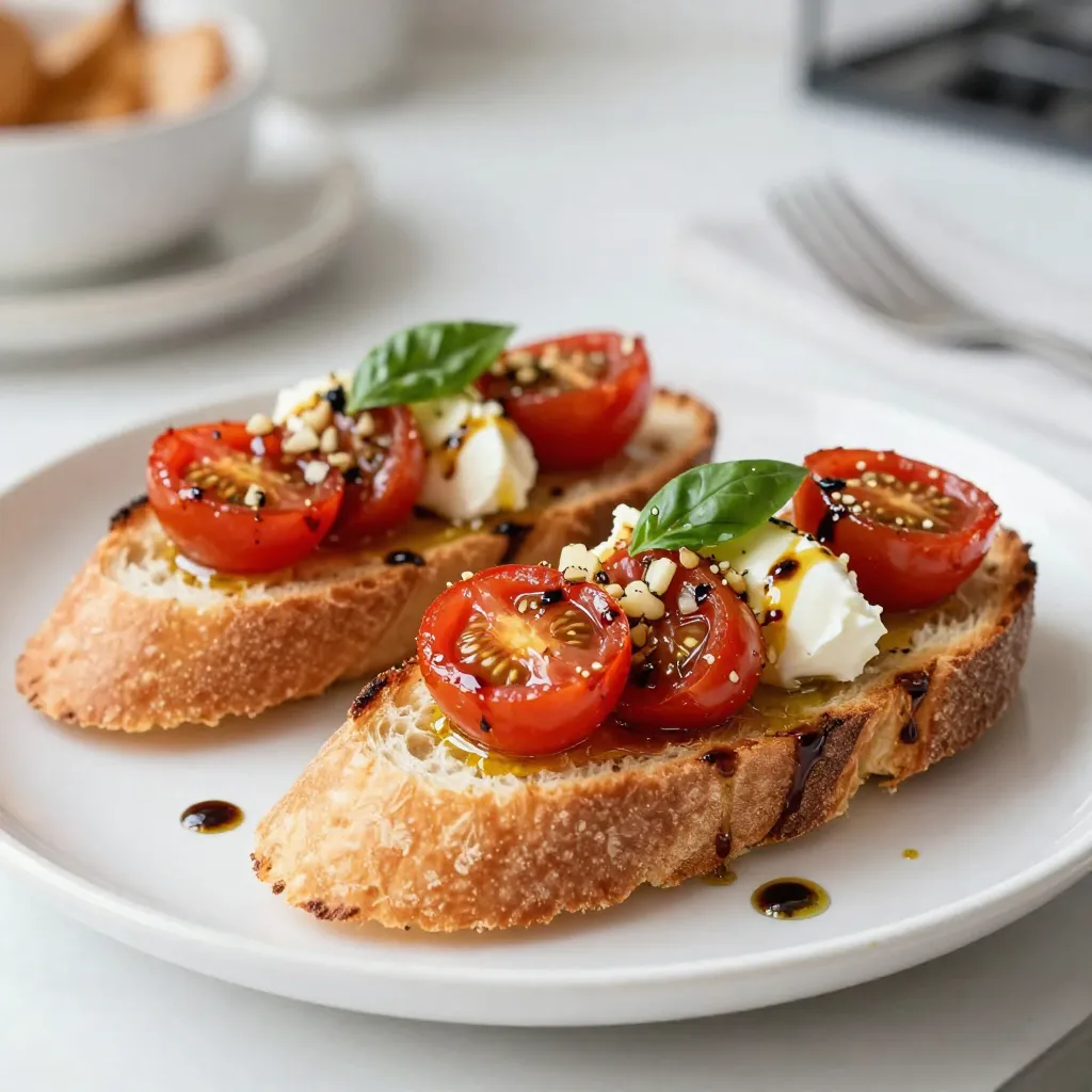 Roasted Tomato Basil Bruschetta Flavorful Delight