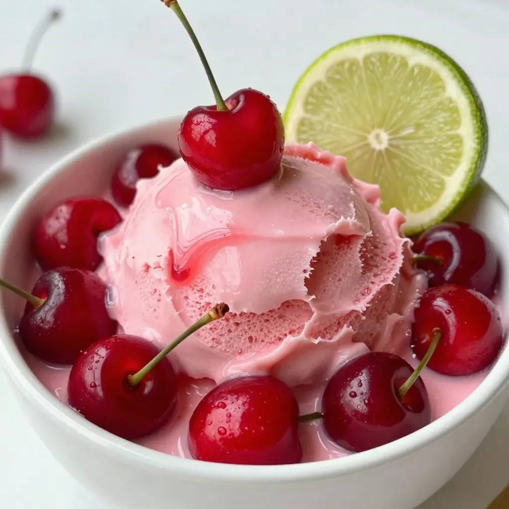 Cherry Limeade Sherbet Easy and Refreshing Dessert