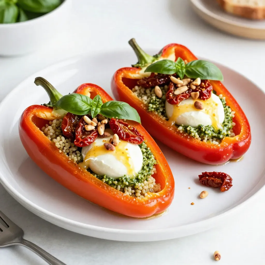 Pesto Mozzarella Stuffed Peppers Tasty and Easy Recipe