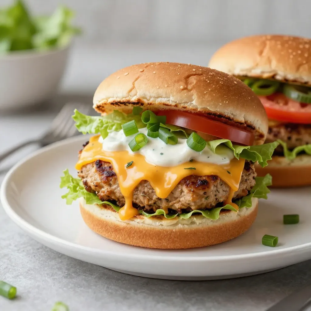 Cheddar Ranch Chicken Burgers Juicy and Flavorful Meal