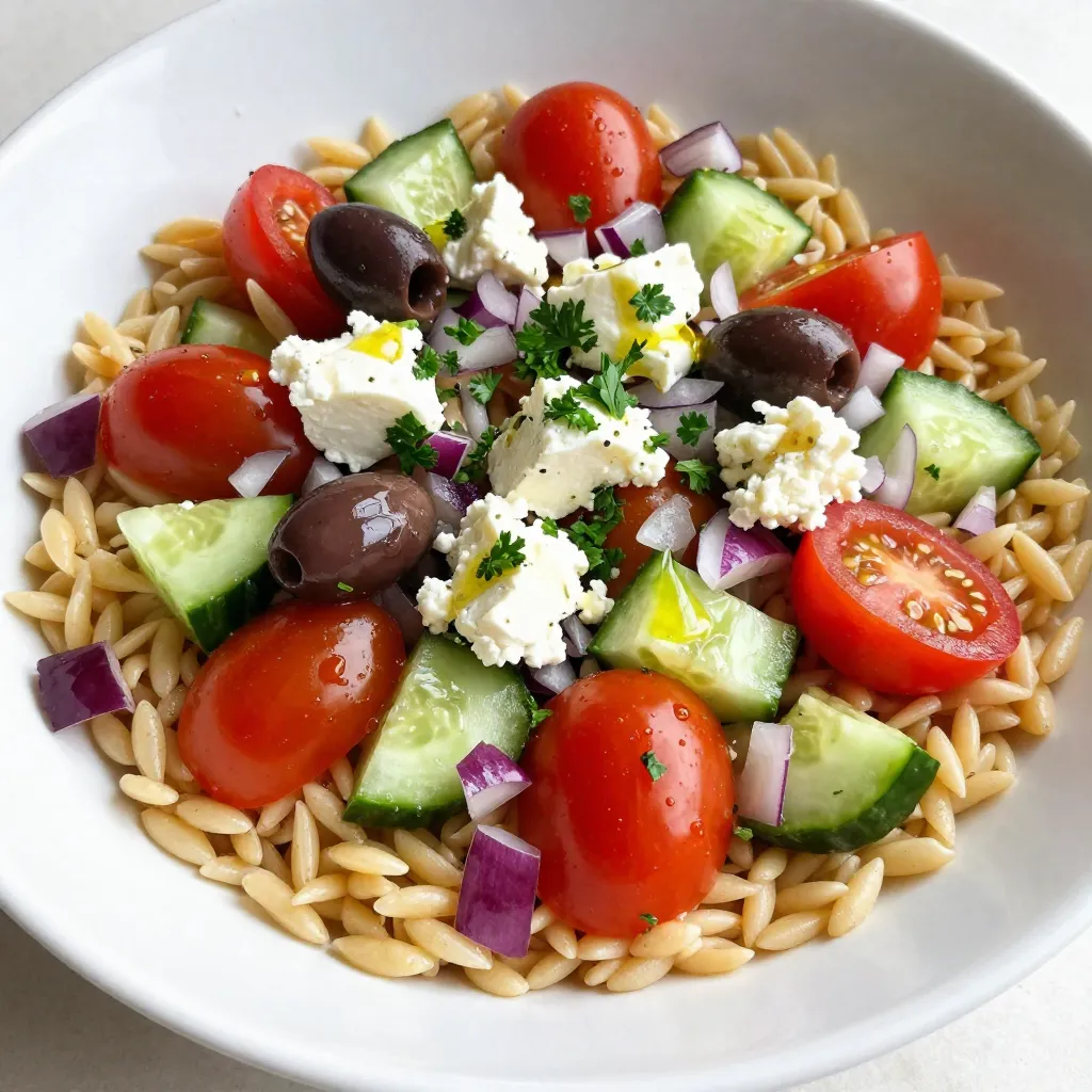 Greek Orzo Pasta Salad Fresh and Flavorful Recipe
