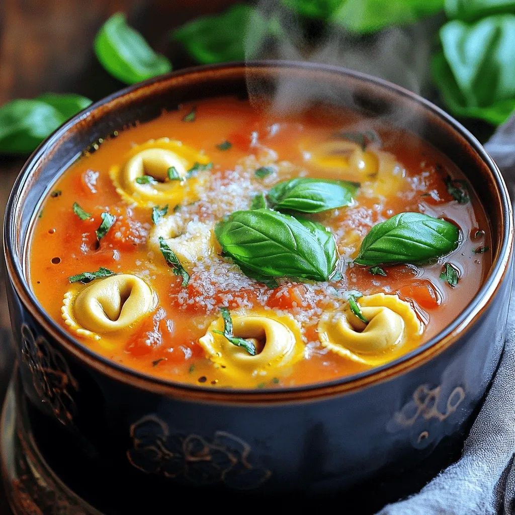 Slow Cooker Tomato Basil Tortellini Soup Delight