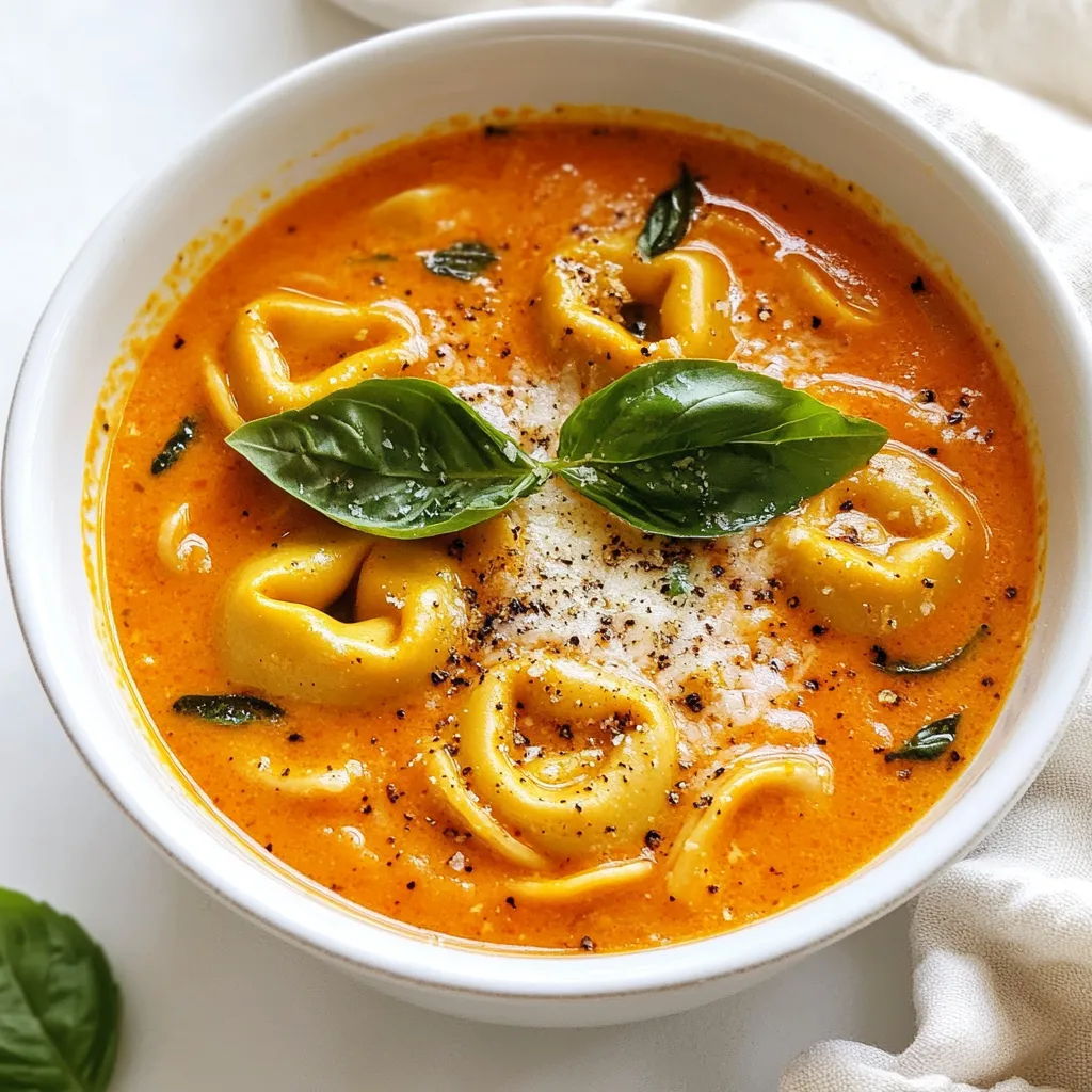 Creamy Tomato Basil Tortellini Soup Simple and Tasty