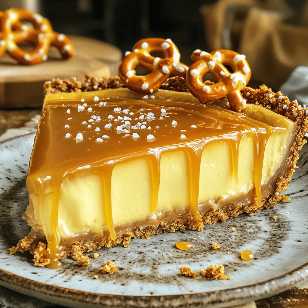 No-Bake Salted Caramel Pretzel Pie Delight