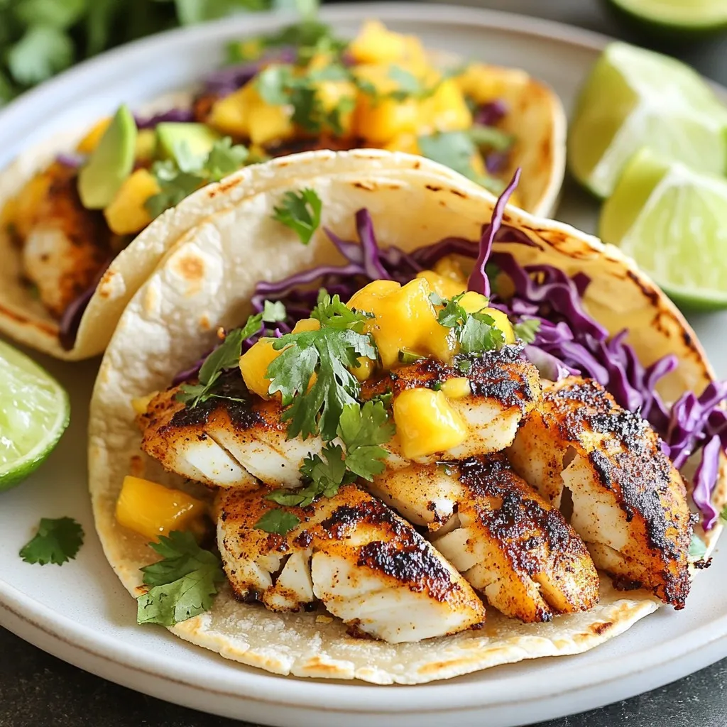 Jamaican Jerk Blackened Fish Tacos Flavorful Delight