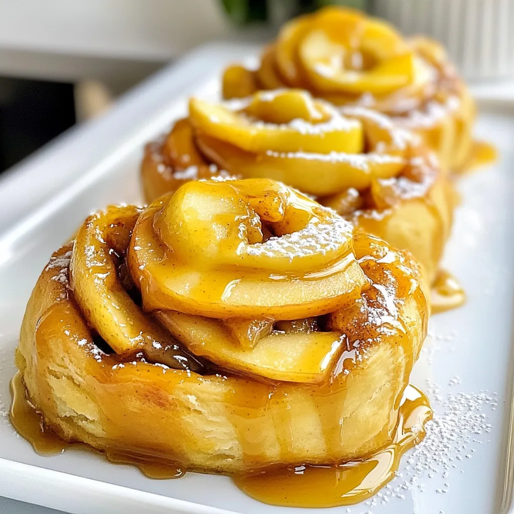 Caramel Apple Cinnamon Rolls Sweet and Easy Recipe