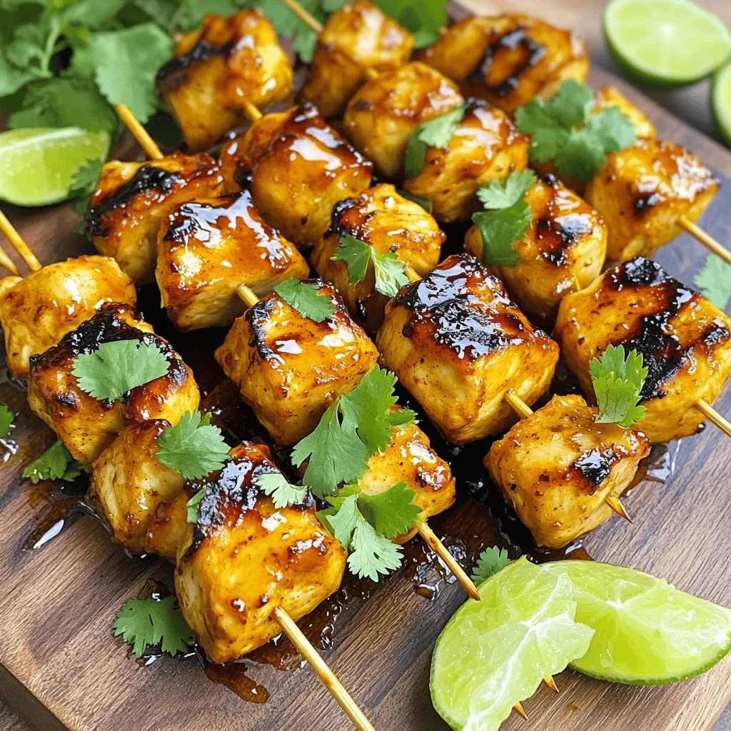Air Fryer Spicy Honey Garlic Chicken Skewers Delight