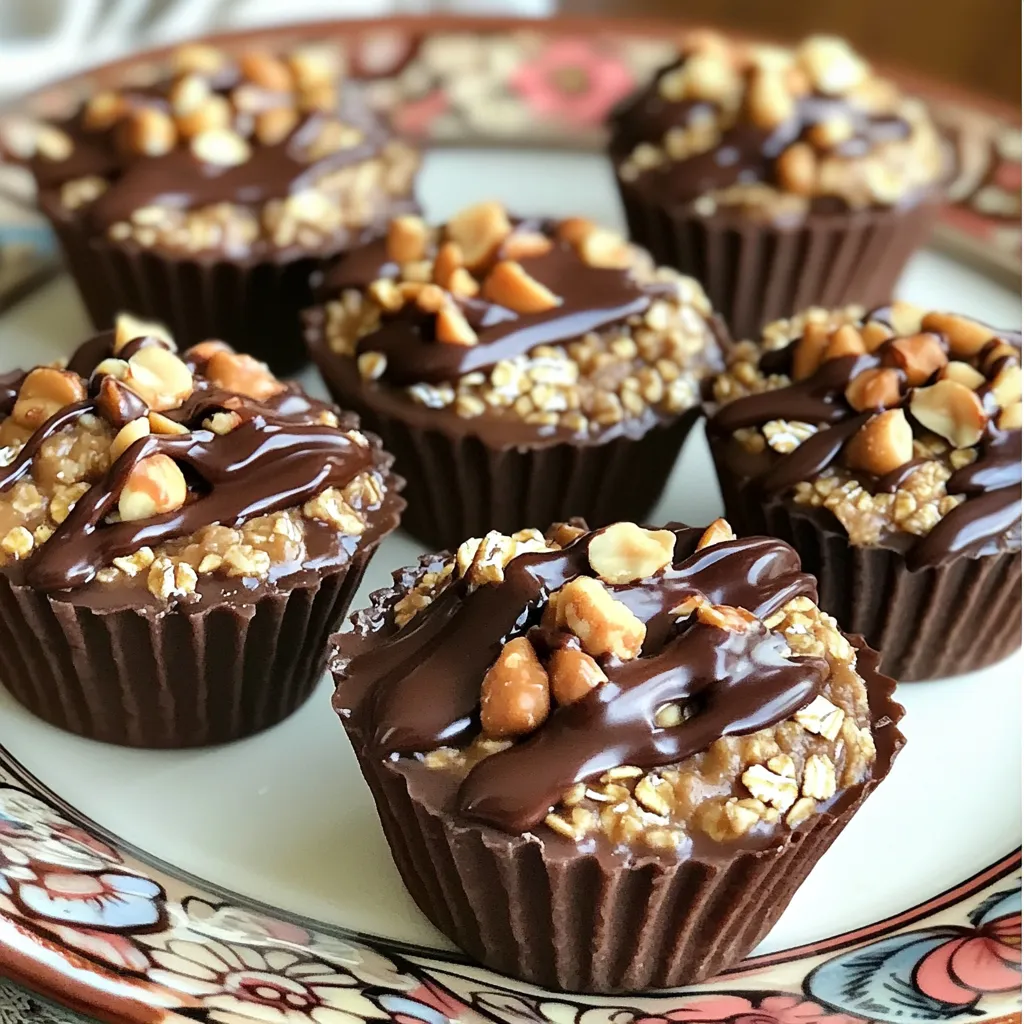 No-Bake Chocolate Peanut Butter Oat Cups Delight