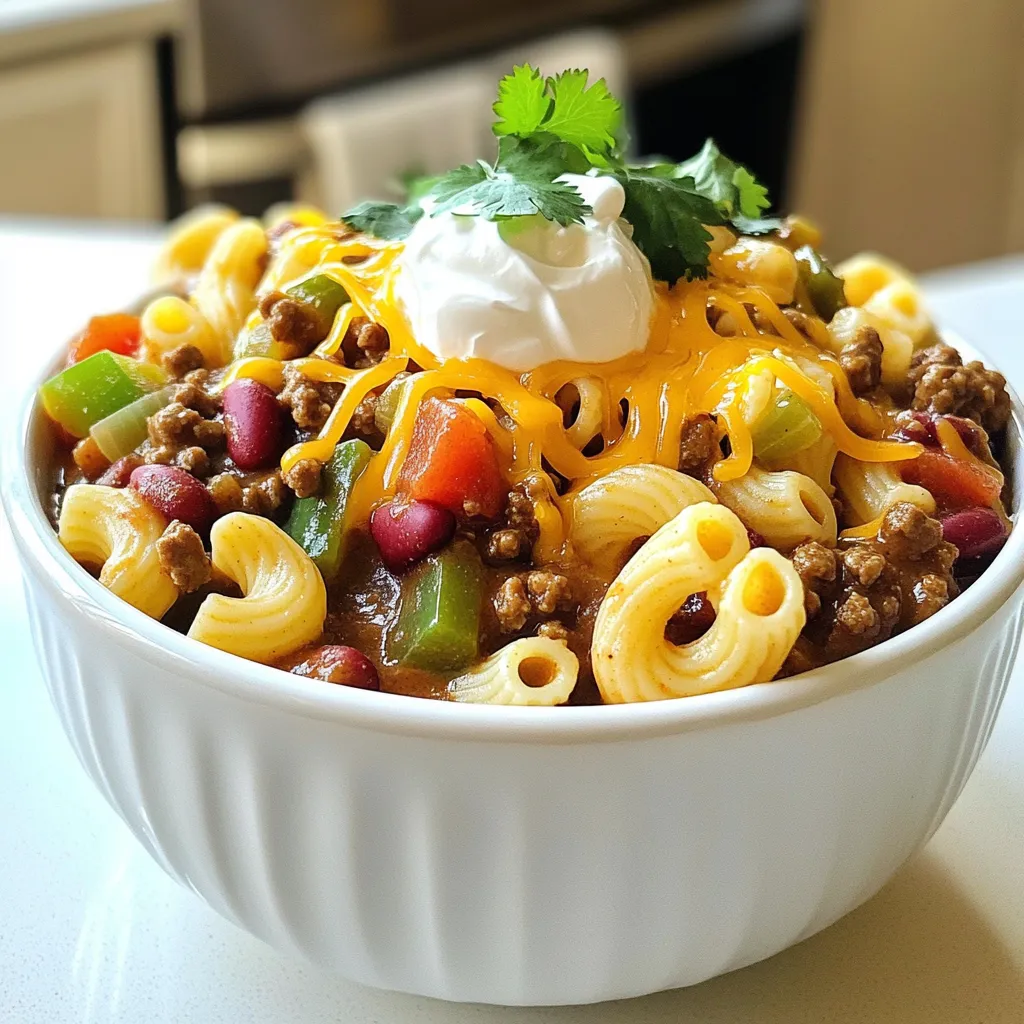 Slow Cooker Beef Chili Mac with Cheese Delight