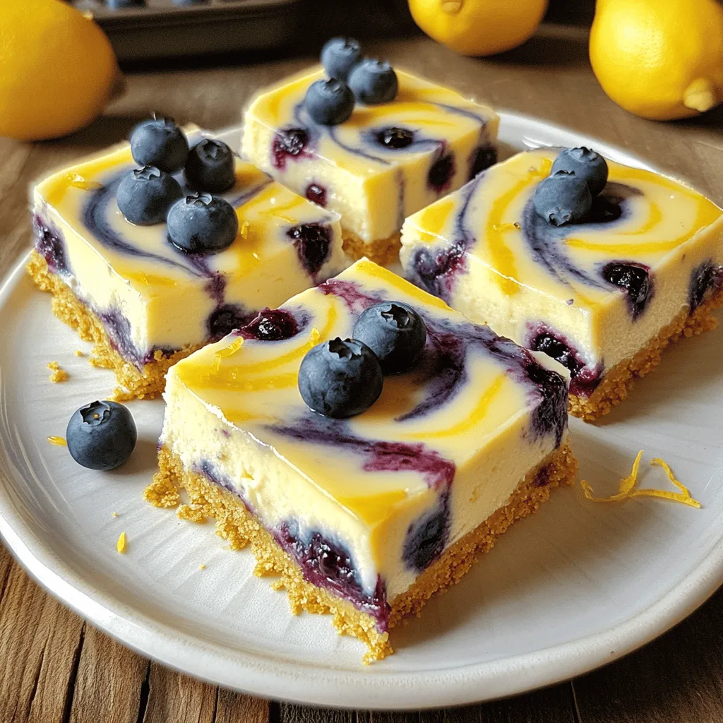 Lemon Blueberry Cheesecake Swirl Bars Irresistible Treat