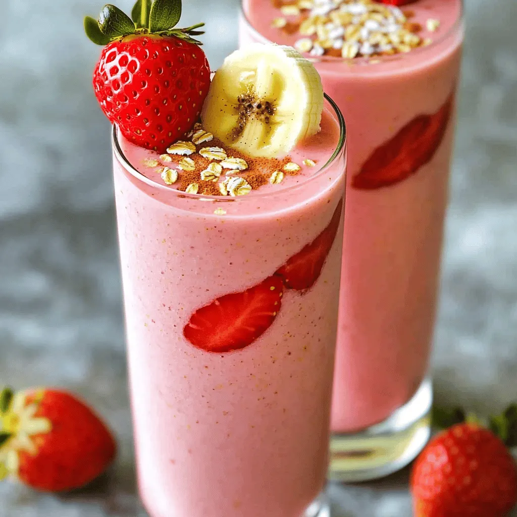Strawberry Banana Oat Smoothie Healthy and Simple Recipe