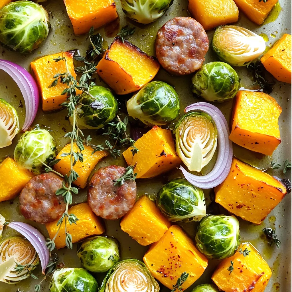 Sheet Pan Sausage &#038; Butternut Squash Easy Meal
