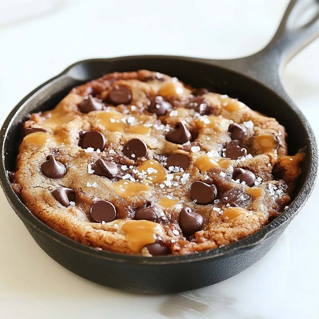 Caramel Chocolate Chip Skillet Cookie Delightful Treat