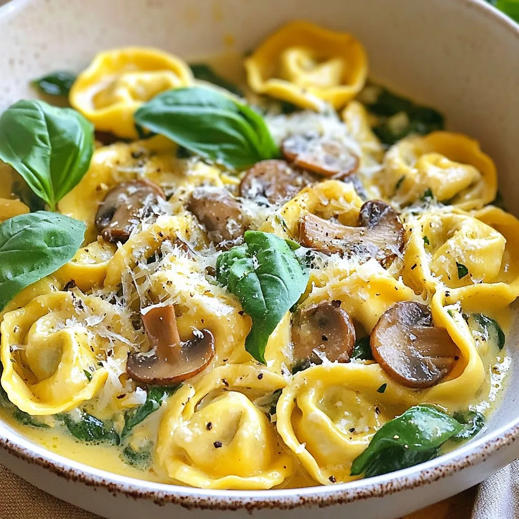 Mushroom Spinach Tortellini Skillet Delight Recipe