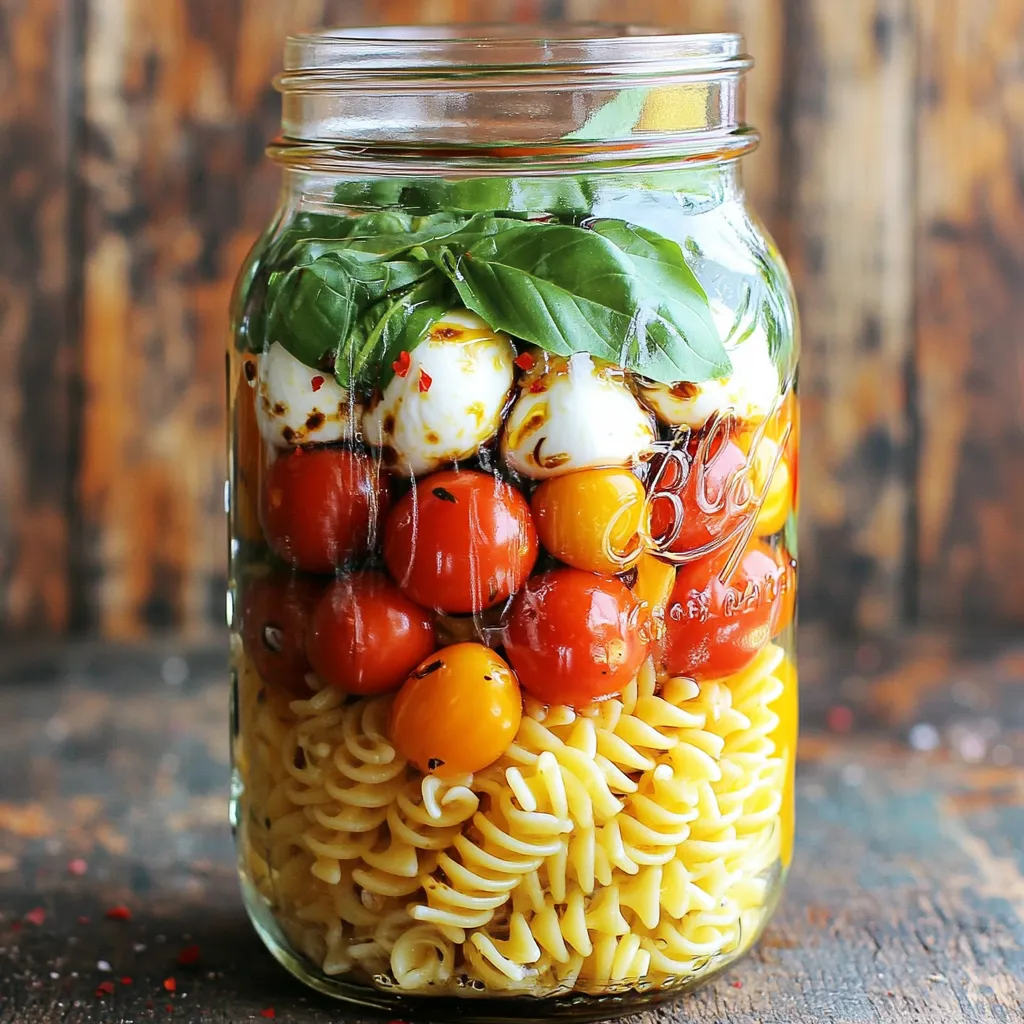 Caprese Pasta Salad Mason Jar Delightful Recipe