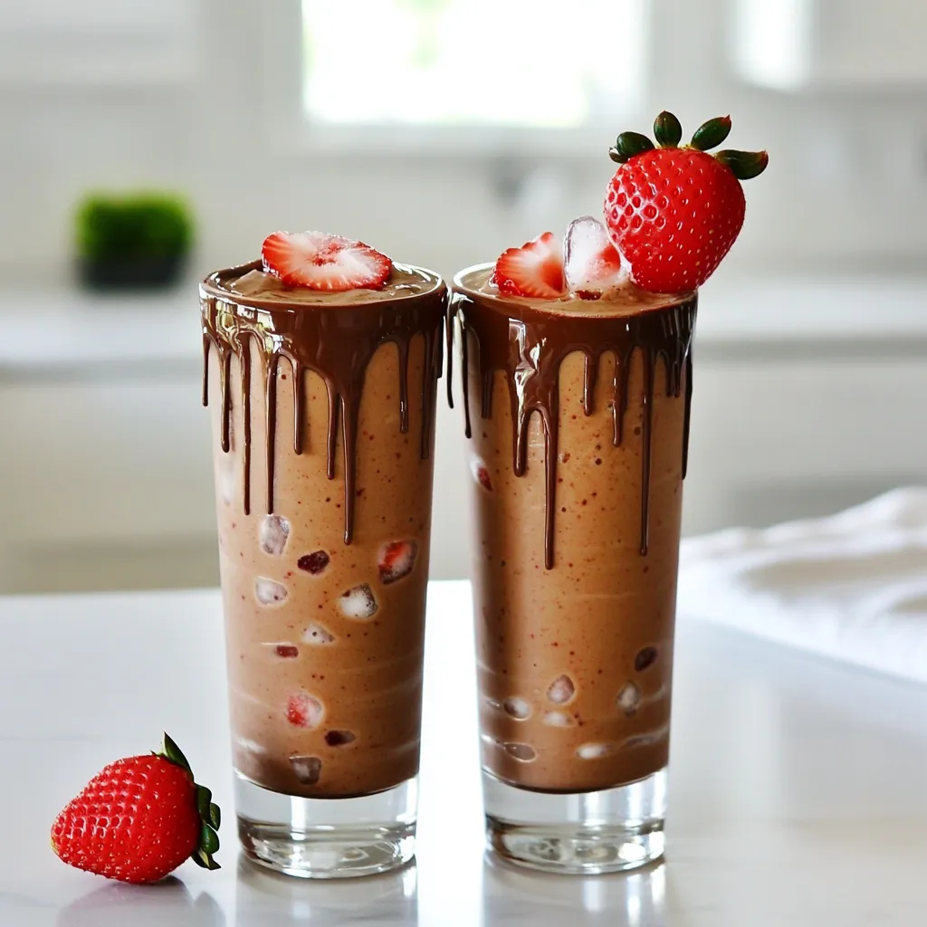 Chocolate Covered Strawberry Smoothie Delightful Treat